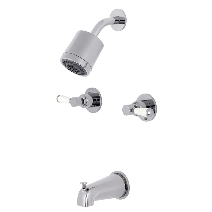Kingston Tulare KBX8141DPL - Paris Double-Handle Tub and Shower Faucet, Polished Chrome