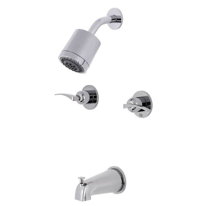 Kingston Tulare KBX8141EFL - Centurion Double-Handle Tub and Shower Faucet, Polished Chrome