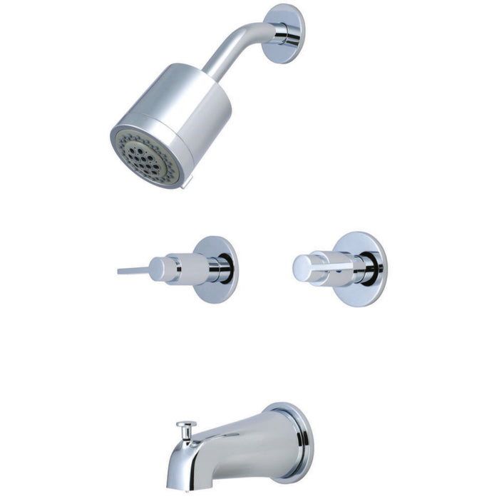 Kingston Sona KBX8141NDL - NuvoFusion Double-Handle Tub and Shower Faucet, Polished Chrome