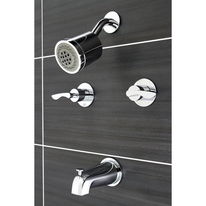 Kingston Tulare KBX8141SVL - Serena Double-Handle Tub and Shower Faucet, Polished Chrome