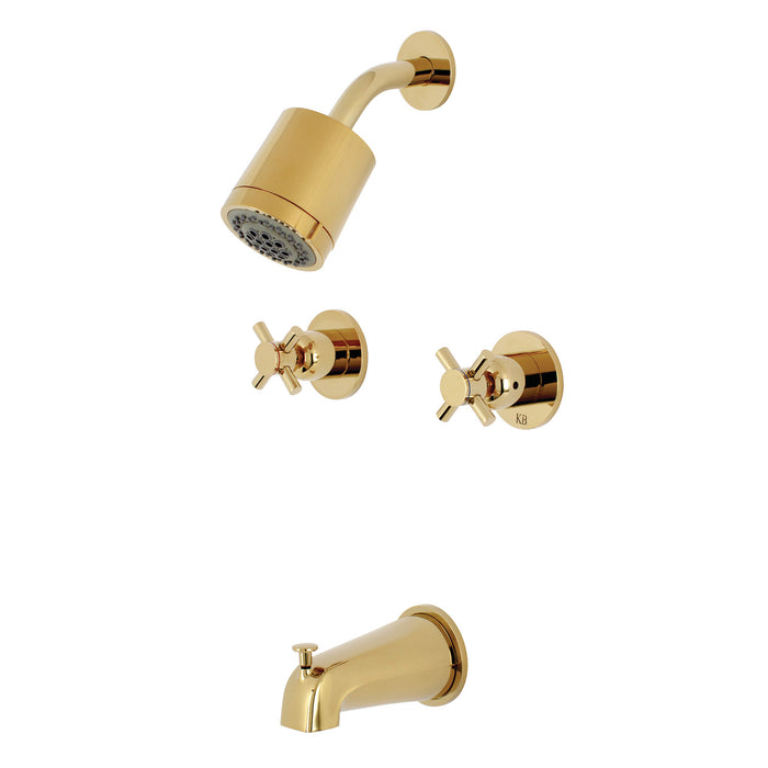 Kingston Sona KBX8142DX - Concord Double-Handle Tub and Shower Faucet, Polished Brass