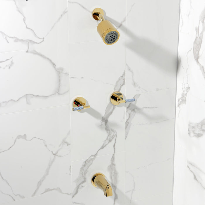 Kingston Sona KBX8142KPS - Verona Double-Handle Tub and Shower Faucet, Polished Brass