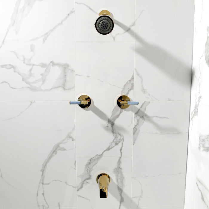 Kingston Sona KBX8142KPS - Verona Double-Handle Tub and Shower Faucet, Polished Brass