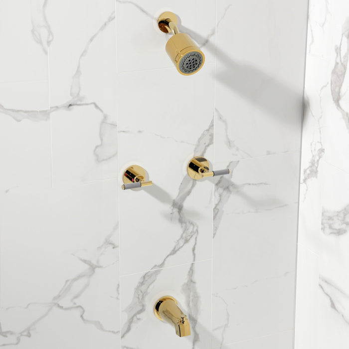 Kingston Sona KBX8142KPS - Verona Double-Handle Tub and Shower Faucet, Polished Brass
