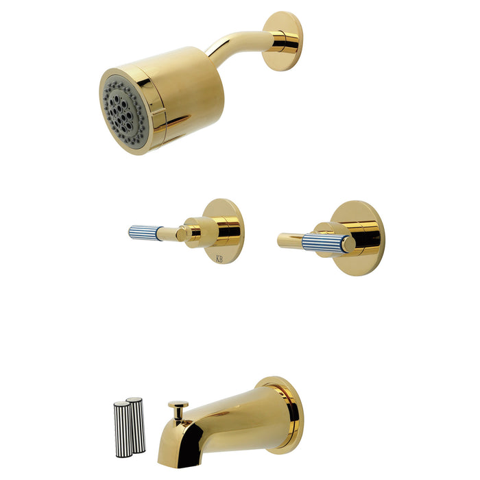 Kingston Sona KBX8142KPS - Verona Double-Handle Tub and Shower Faucet, Polished Brass