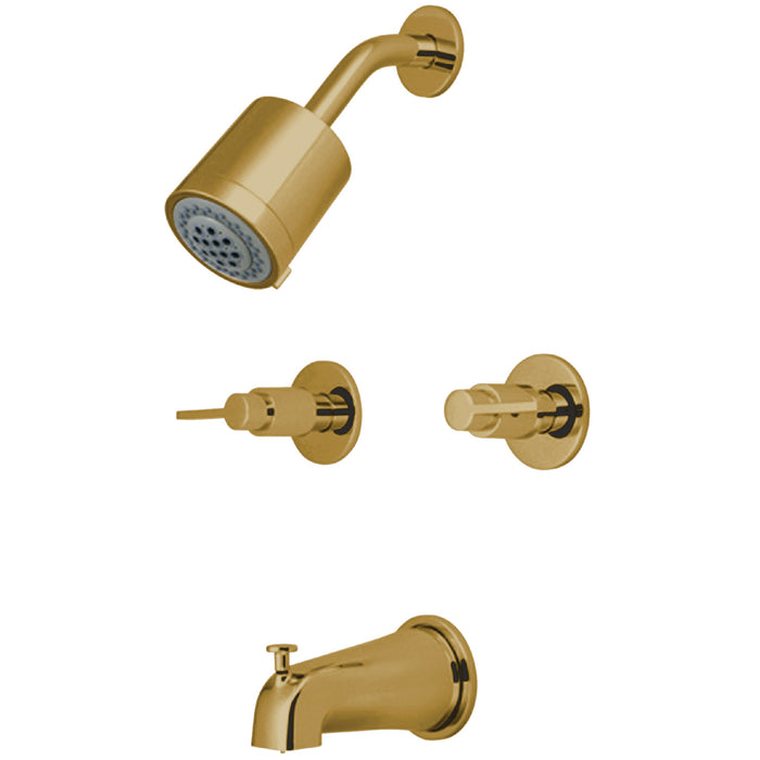 Kingston Sona KBX8142NDL - NuvoFusion Double-Handle Tub and Shower Faucet, Polished Brass