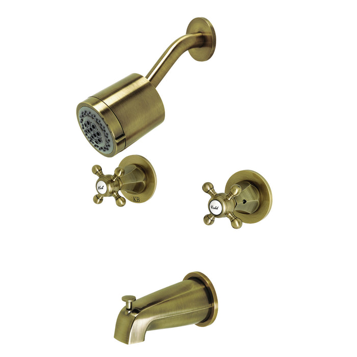 Kingston Tulare KBX8143BX - Metropolitan Double-Handle Tub and Shower Faucet, Antique Brass