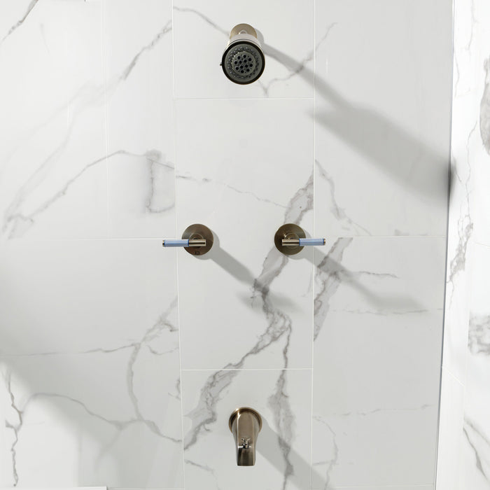 Kingston Sona KBX8143KPS - Verona Double-Handle Tub and Shower Faucet, Antique Brass