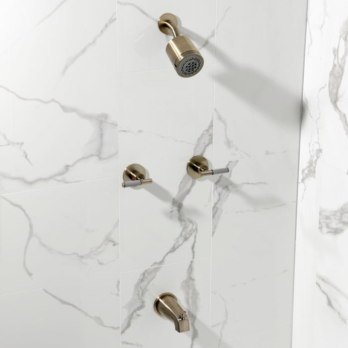 Kingston Sona KBX8143KPS - Verona Double-Handle Tub and Shower Faucet, Antique Brass