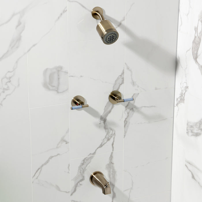 Kingston Sona KBX8143KPS - Verona Double-Handle Tub and Shower Faucet, Antique Brass