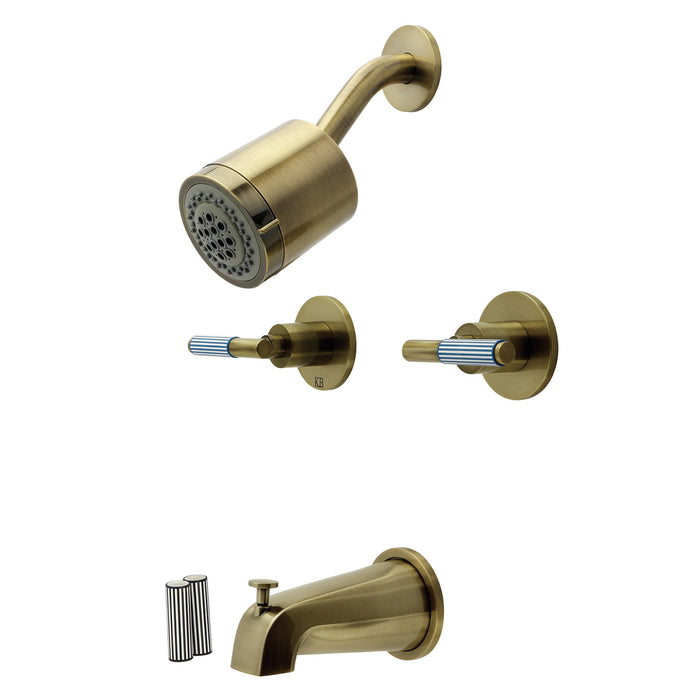 Kingston Sona KBX8143KPS - Verona Double-Handle Tub and Shower Faucet, Antique Brass