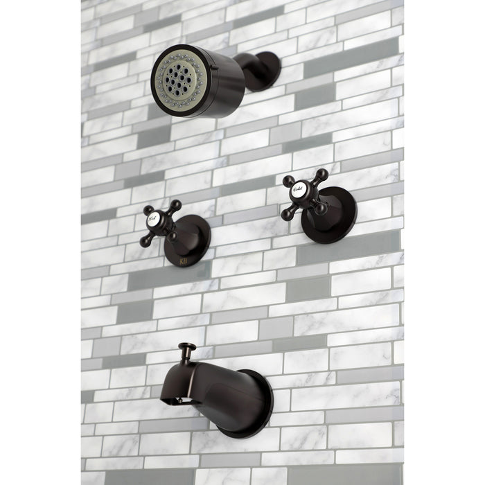 Kingston Tulare KBX8145BX - Metropolitan Double-Handle Tub and Shower Faucet, Oil Rubbed Bronze