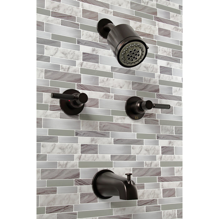 Kingston Sona KBX8145DKL - Kaiser Double-Handle Tub and Shower Faucet, Oil Rubbed Bronze