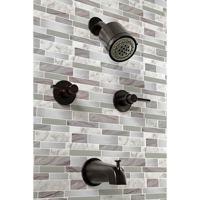 Kingston Sona KBX8145NDL - NuvoFusion Double-Handle Tub and Shower Faucet, Oil Rubbed Bronze