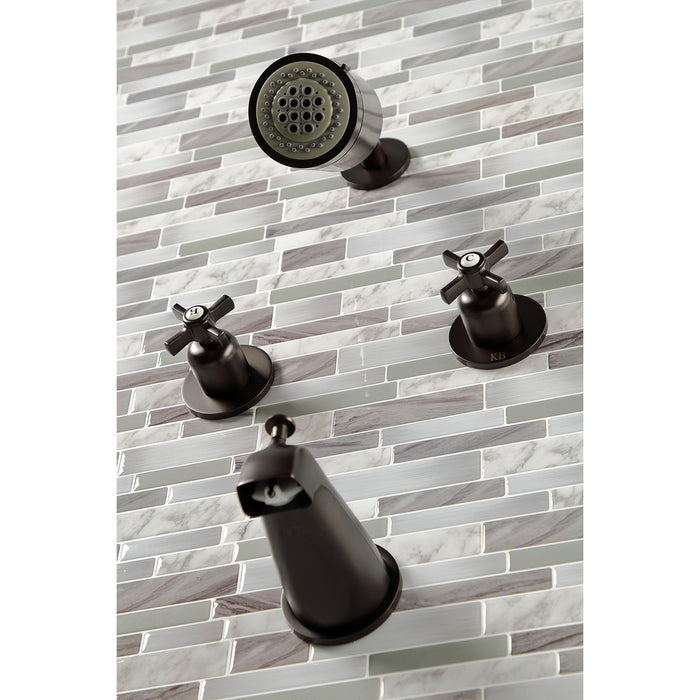 Kingston Tulare KBX8145ZX - Millennium Double-Handle Tub and Shower Faucet, Oil Rubbed Bronze