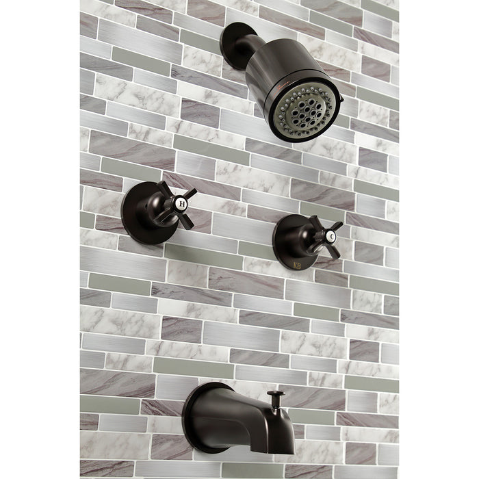 Kingston Tulare KBX8145ZX - Millennium Double-Handle Tub and Shower Faucet, Oil Rubbed Bronze