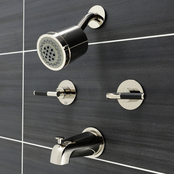Kingston Sona KBX8146CKL - Kaiser Double-Handle Tub and Shower Faucet, Polished Nickel