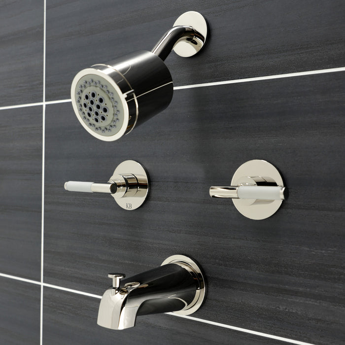 Kingston Sona KBX8146CKL - Kaiser Double-Handle Tub and Shower Faucet, Polished Nickel