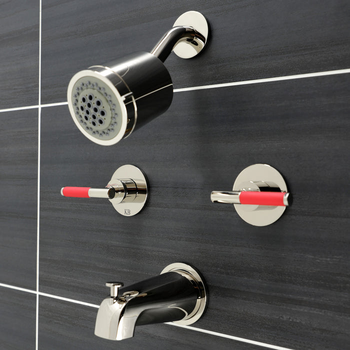 Kingston Sona KBX8146CKL - Kaiser Double-Handle Tub and Shower Faucet, Polished Nickel