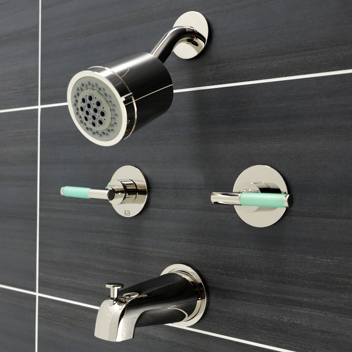 Kingston Sona KBX8146CKL - Kaiser Double-Handle Tub and Shower Faucet, Polished Nickel