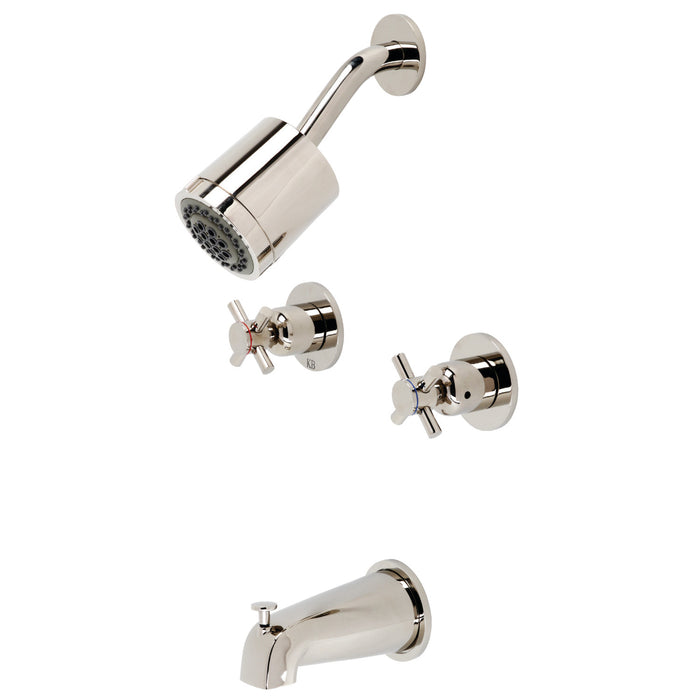 Kingston Sona KBX8146DX - Concord Double-Handle Tub and Shower Faucet, Polished Nickel
