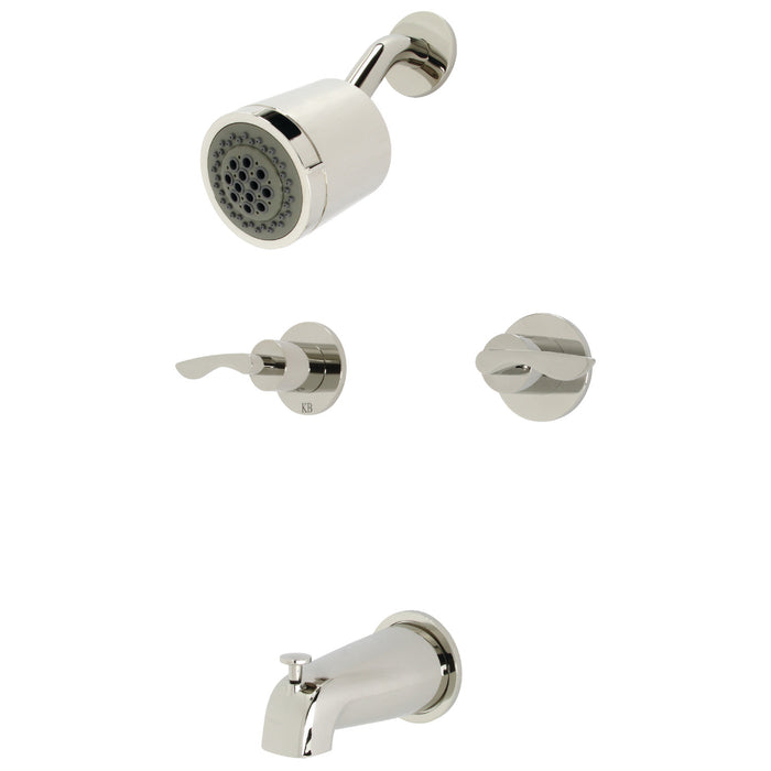 Kingston Tulare KBX8146SVL - Serena Double-Handle Tub and Shower Faucet, Polished Nickel