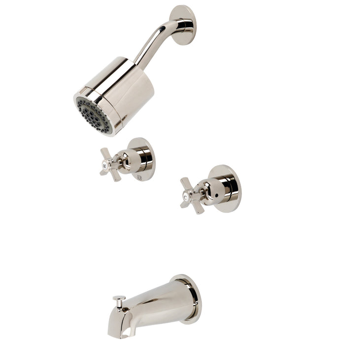 Kingston Tulare KBX8146ZX - Millennium Double-Handle Tub and Shower Faucet, Polished Nickel