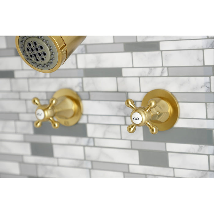 Kingston Tulare KBX8147BX - Metropolitan Double-Handle Tub and Shower Faucet, Brushed Brass
