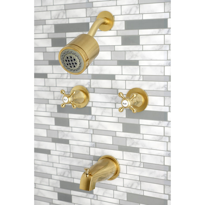 Kingston Tulare KBX8147BX - Metropolitan Double-Handle Tub and Shower Faucet, Brushed Brass
