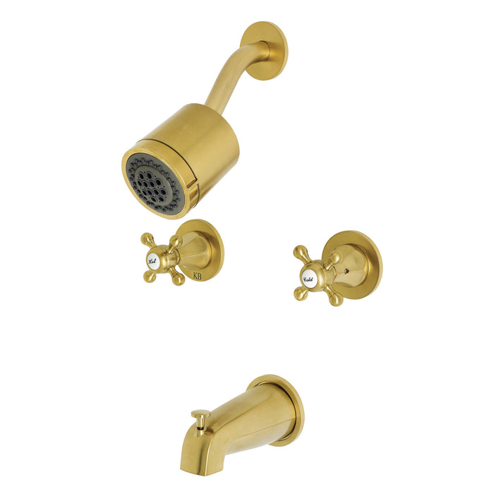 Kingston Tulare KBX8147BX - Metropolitan Double-Handle Tub and Shower Faucet, Brushed Brass