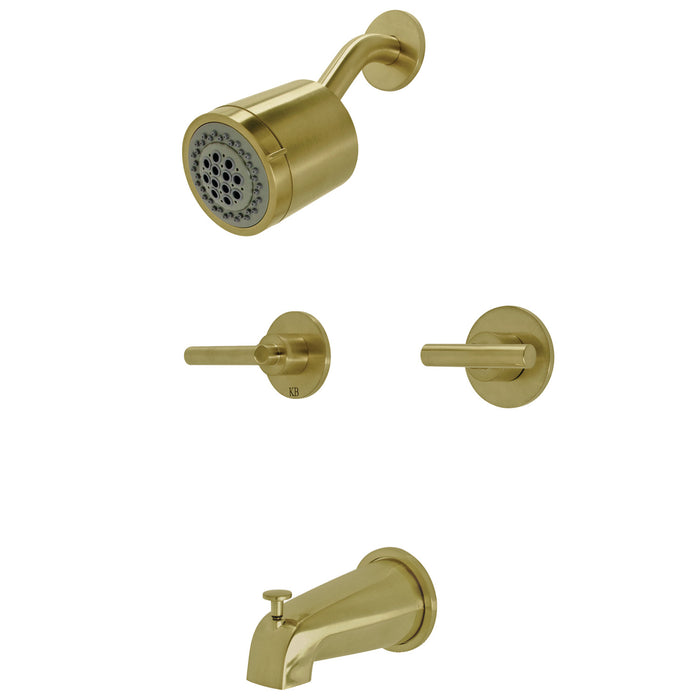 Kingston Sona KBX8147CML - Manhattan Double-Handle Tub and Shower Faucet, Brushed Brass