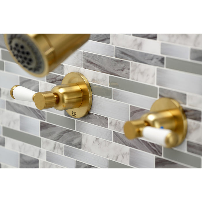 Kingston Tulare KBX8147DPL - Paris Double-Handle Tub and Shower Faucet, Brushed Brass