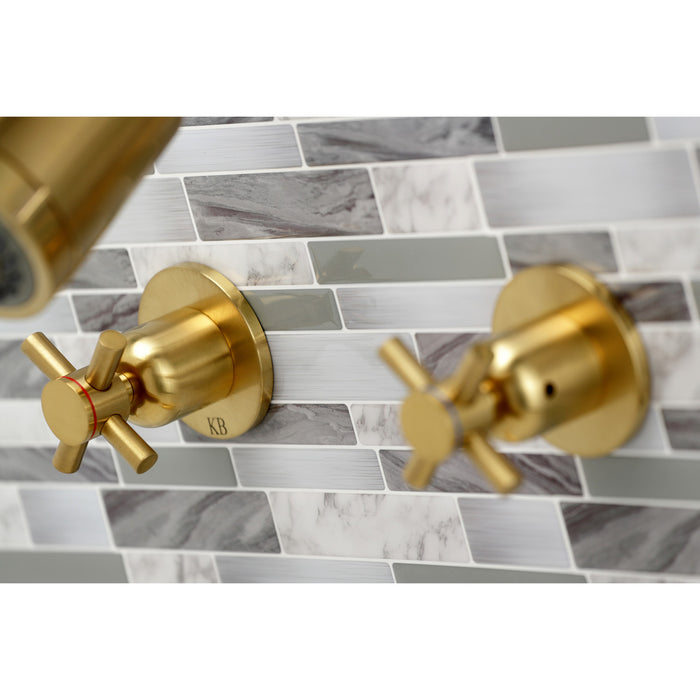 Kingston Sona KBX8147DX - Concord Double-Handle Tub and Shower Faucet, Brushed Brass