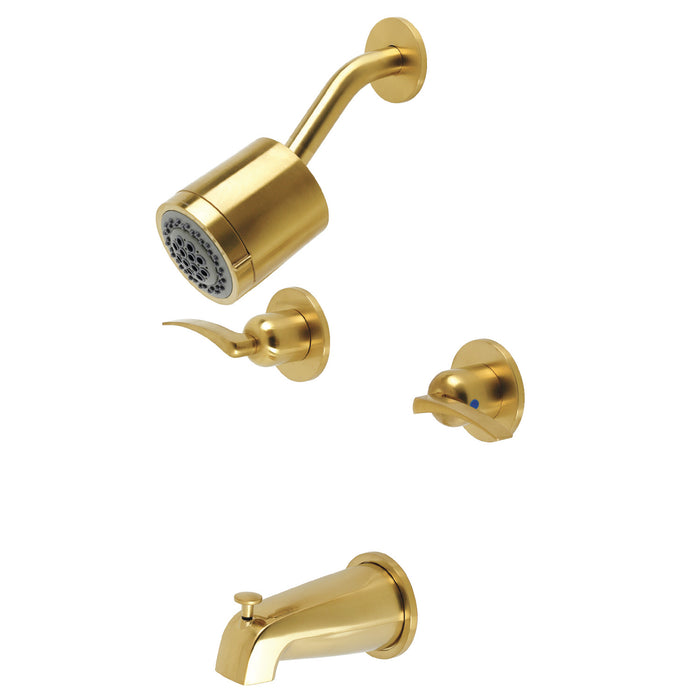 Kingston Tulare KBX8147EFL - Centurion Double-Handle Tub and Shower Faucet, Brushed Brass