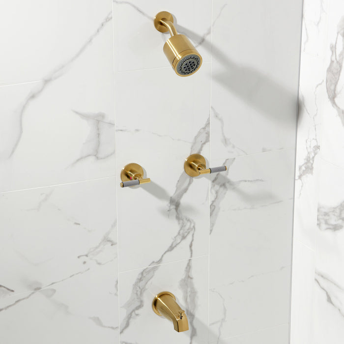 Kingston Sona KBX8147KPS - Verona Double-Handle Tub and Shower Faucet, Brushed Brass