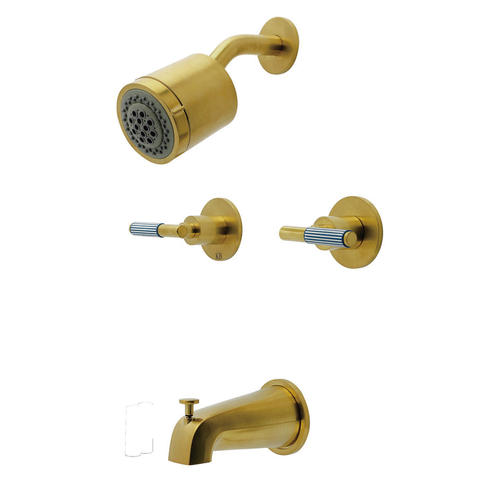 Kingston Sona KBX8147KPS - Verona Double-Handle Tub and Shower Faucet, Brushed Brass