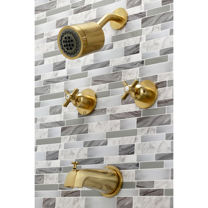 Kingston Tulare KBX8147ZX - Millennium Double-Handle Tub and Shower Faucet, Brushed Brass