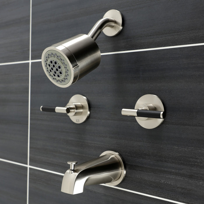 Kingston Sona KBX8148CKL - Kaiser Double-Handle Tub and Shower Faucet, Brushed Nickel