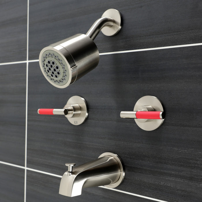 Kingston Sona KBX8148CKL - Kaiser Double-Handle Tub and Shower Faucet, Brushed Nickel