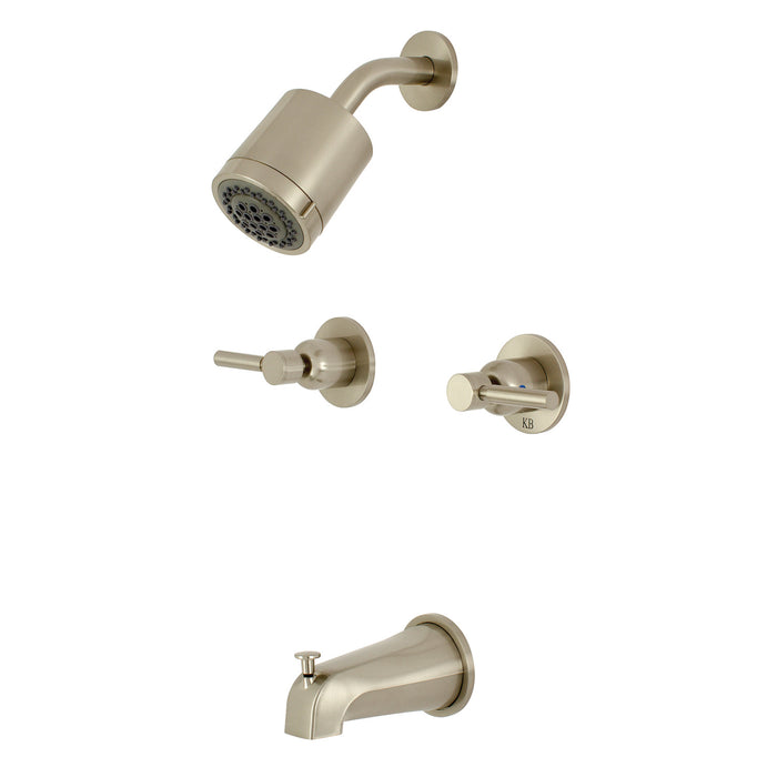 Kingston Sona KBX8148DL - Concord Double-Handle Tub and Shower Faucet, Brushed Nickel