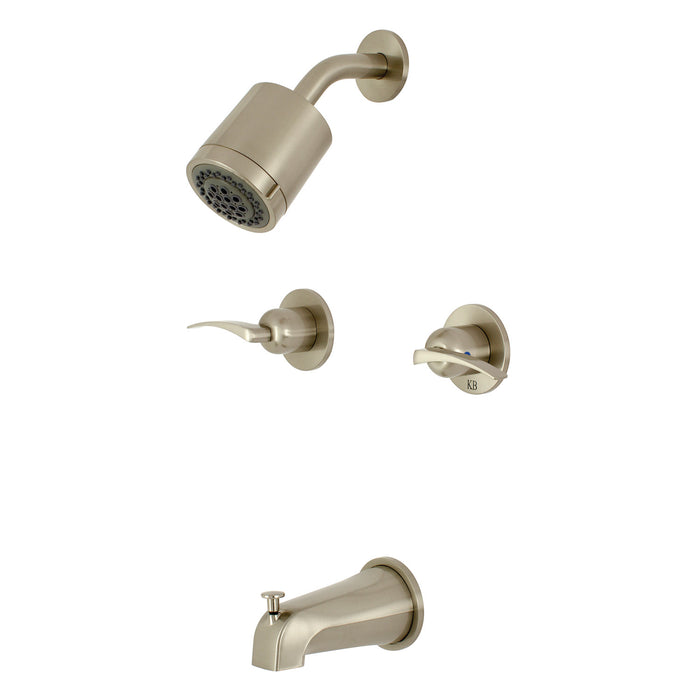 Kingston Tulare KBX8148EFL - Centurion Double-Handle Tub and Shower Faucet, Brushed Nickel