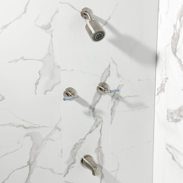 Kingston Sona KBX8148KPS - Verona Double-Handle Tub and Shower Faucet, Brushed Nickel