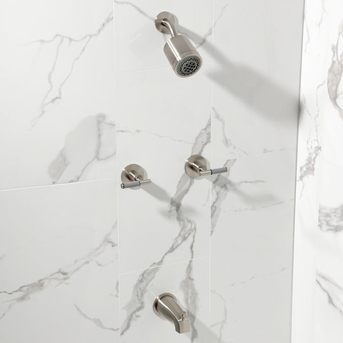 Kingston Sona KBX8148KPS - Verona Double-Handle Tub and Shower Faucet, Brushed Nickel
