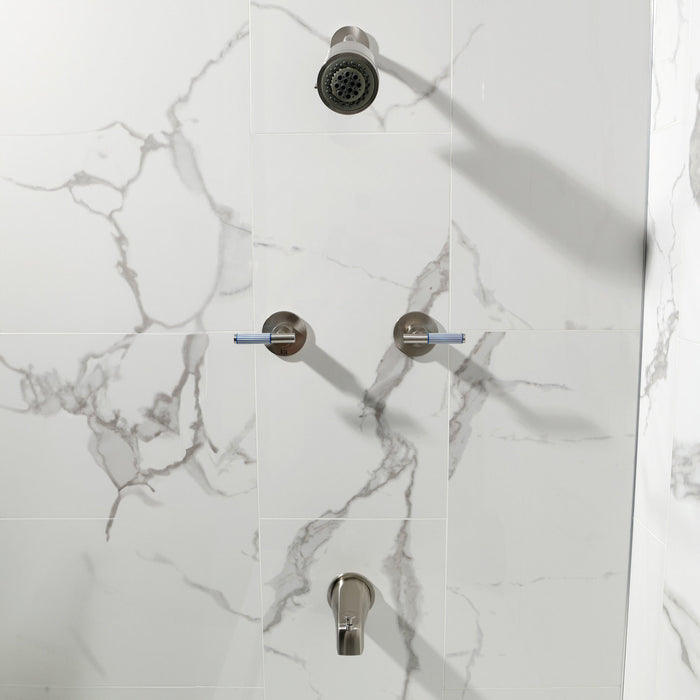 Kingston Sona KBX8148KPS - Verona Double-Handle Tub and Shower Faucet, Brushed Nickel