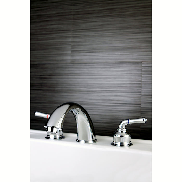 Kingston Tulare KC361 - Magellan Two-Handle 3-Hole Deck Mount Roman Tub Faucet, Polished Chrome