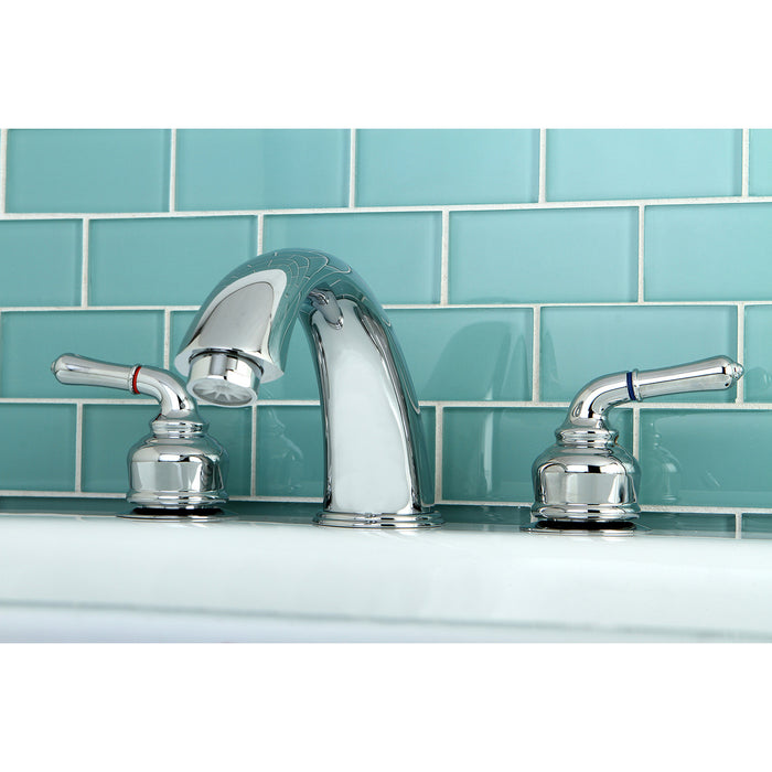 Kingston Tulare KC361 - Magellan Two-Handle 3-Hole Deck Mount Roman Tub Faucet, Polished Chrome
