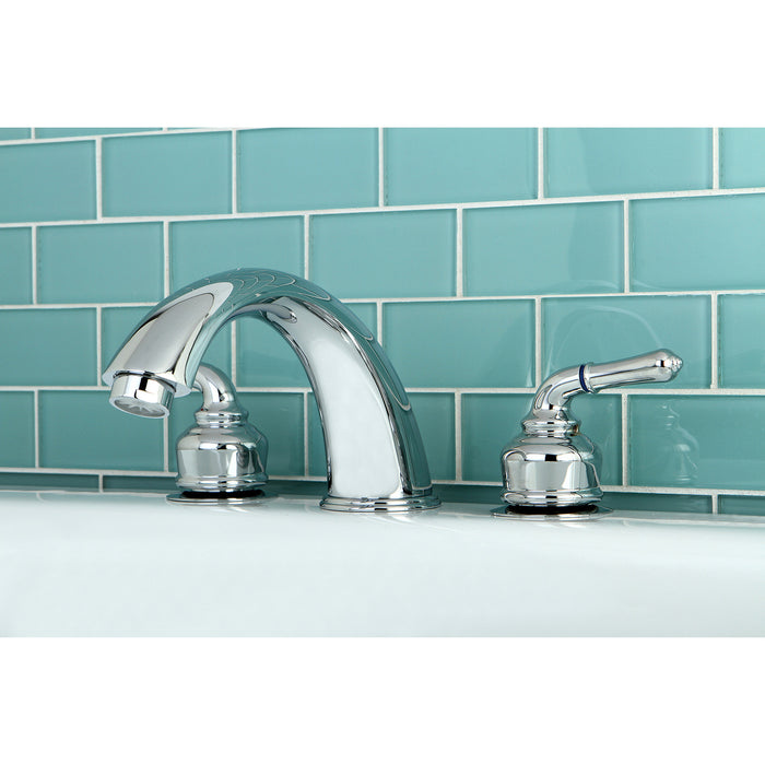 Kingston Tulare KC361 - Magellan Two-Handle 3-Hole Deck Mount Roman Tub Faucet, Polished Chrome