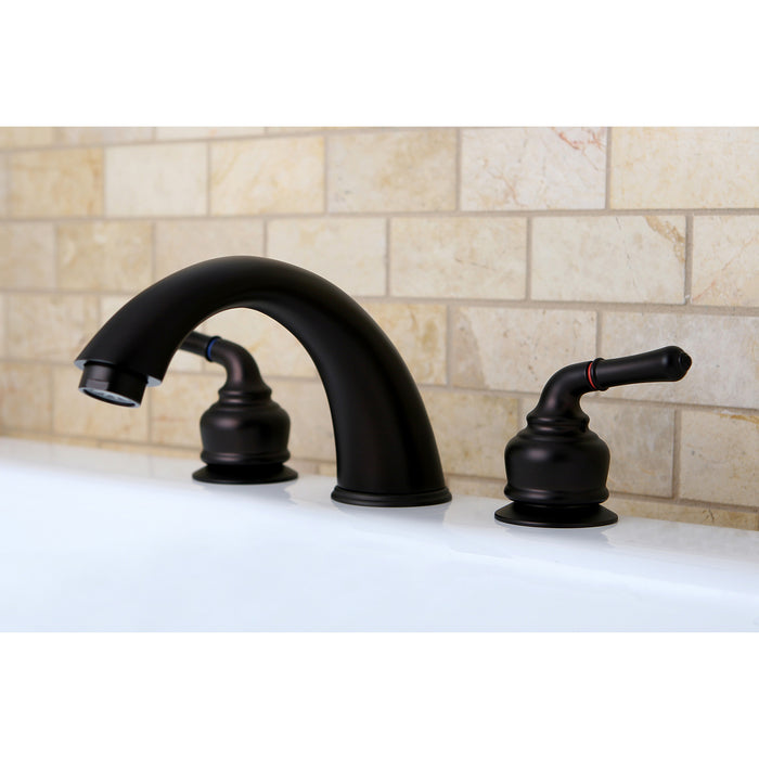 Kingston Tulare KC365 - Magellan Two-Handle 3-Hole Deck Mount Roman Tub Faucet, Oil Rubbed Bronze