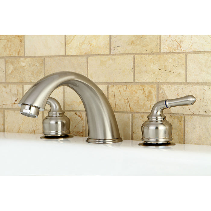 Kingston Tulare KC368 - Magellan Two-Handle 3-Hole Deck Mount Roman Tub Faucet, Brushed Nickel
