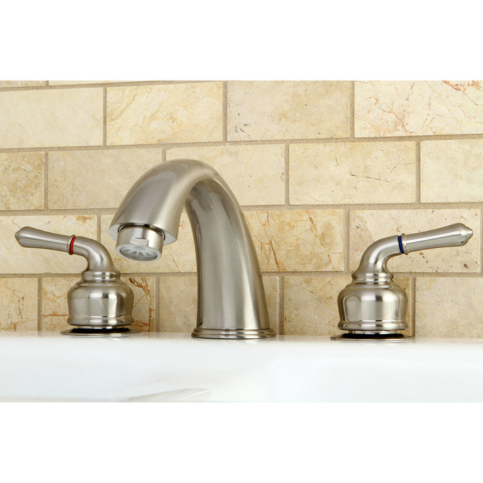 Kingston Tulare KC368 - Magellan Two-Handle 3-Hole Deck Mount Roman Tub Faucet, Brushed Nickel